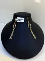 گوشواره طرح شش ضلعی آویزدار طلا - Image 2
